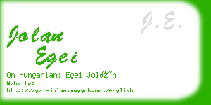 jolan egei business card